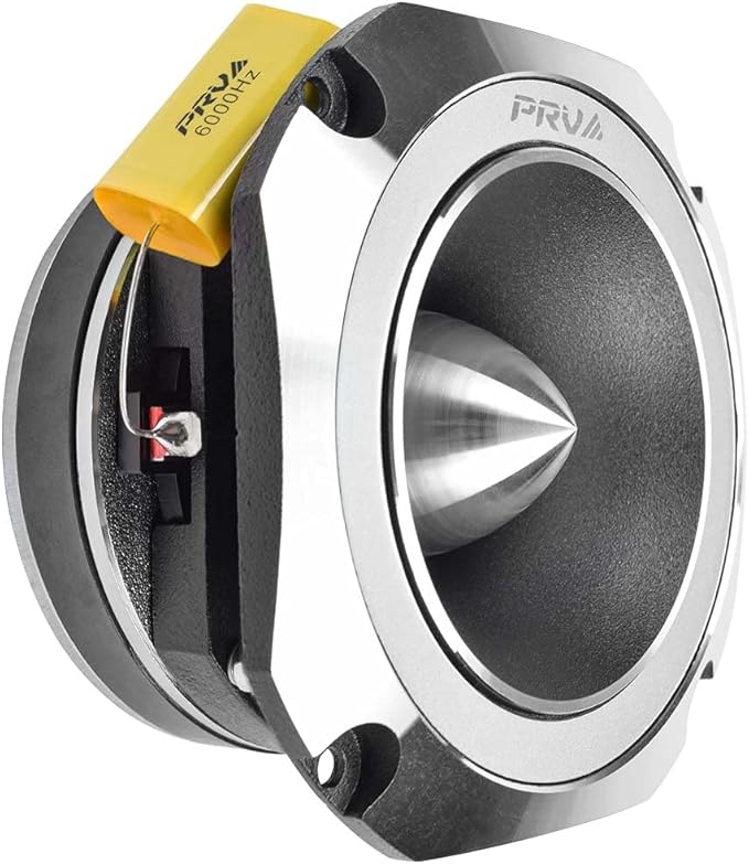 PRV AUDIO 4 Inch Titanium Bullet Tweeter Pair TW700Ti-4 Slim Profile, 200 Watts Program Power, 4 Ohm, 100 Watts RMS, 1.5 in Voice Coil Super Tweeter Pro Car Audio (Pair)