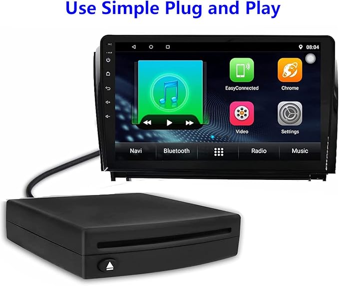 External USB Car Universal CD Player,Vehicle CD Player for Car via USB Radio Connection Portable CD Player for Car Android Navigation with USB Port-Plug and Play