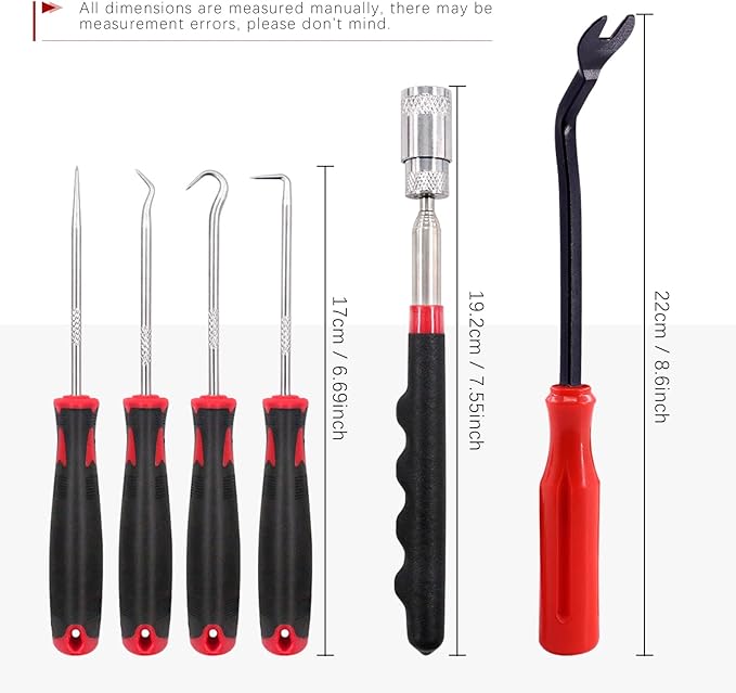 Swpeet 11Pcs Long Magnetic Telescoping Tool Kit, Precision Scraper Gasket Scraping Hose Removal and Fastener Remover Set Perfect for Automotive and Electronic Tools