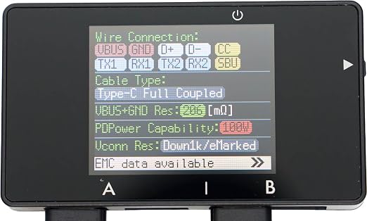 BitTradeOne USB Cable Checker 3 - Professional USB Cable & Port Tester, Supports USB4, PD EPR 240W, E-Marker Reading, Wire Connectivity & Resistance Measurement, 1.77" LCD - ADUSBCIM3U