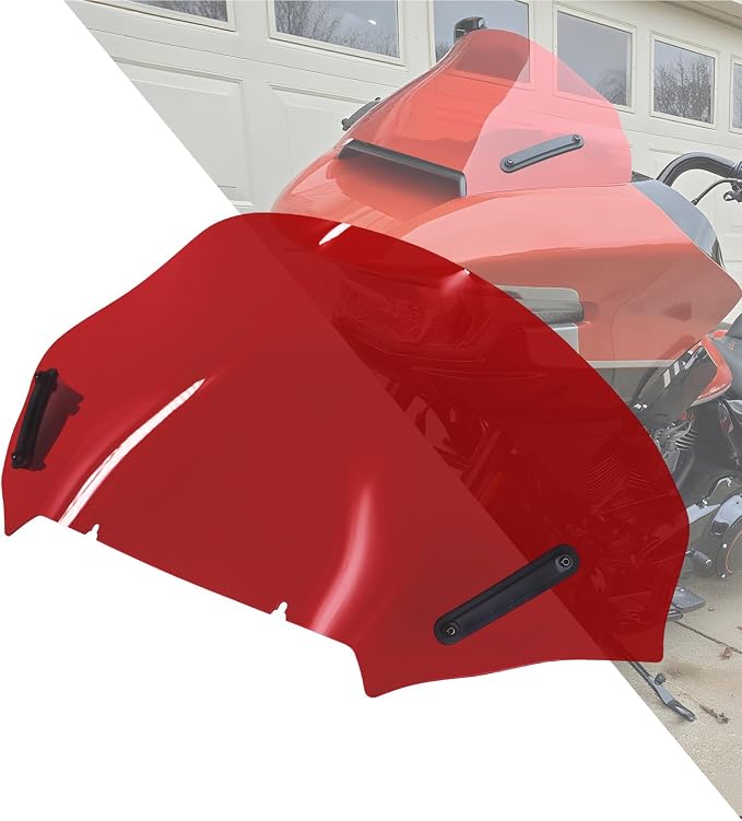 Road Glide Windshield 13.5" Wave Fairing Windscreen Cover for Harley FLTRX 2024-2025, FLTRXSE 2023-2025, FLTRXSTSE 2024-2025 Red