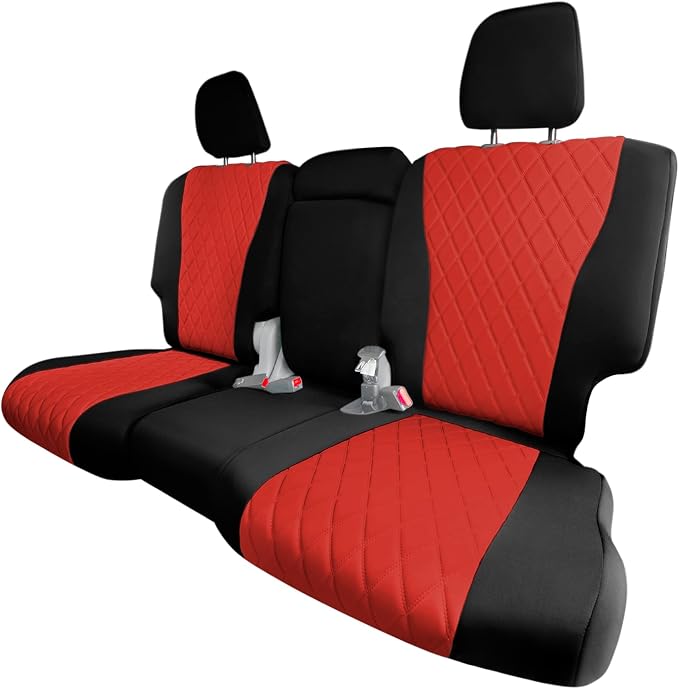 FH Group Custom Fit Seat Covers - EX-L Touring 2016-2022 EX | Elite | SE 2019-2022, 2nd Row Electric Button Bench Only, Red Neoprene Seat Covers for SUV