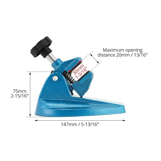 QWORK Micrometer Stand with Double Non-Slip Clamping Pad, 2 Pack Painted Cast Iron Base Micrometer Stand for Micrometers Up to 4"