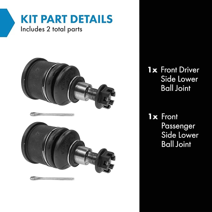 TRQ Front Lower Driver and Passenger Side Ball Joint Set Compatible with 2004-08 Acura TSX 2003-07 Honda Accord