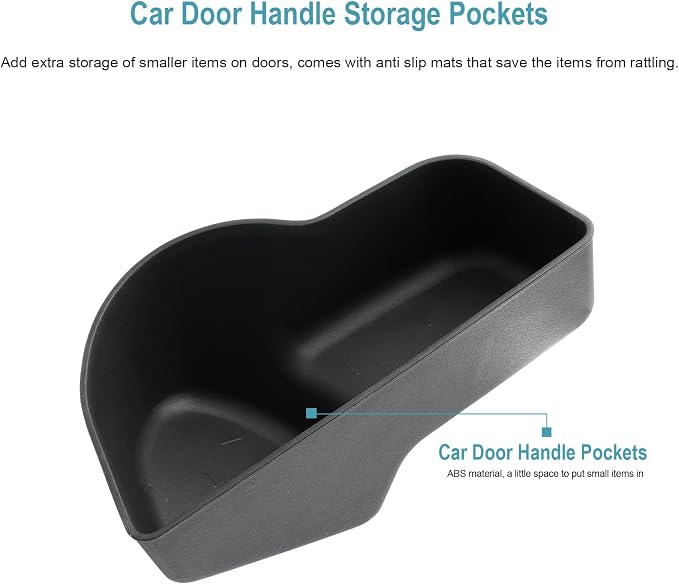 CDEFG 4Pcs for 2026 Hyundai Palisade Center Console Door Handle Pockets | for 2026 Hyundai Palisade Accessories, Trash Can Door Storage Holder, Anti Slip Mat Storage Box, TPE Material