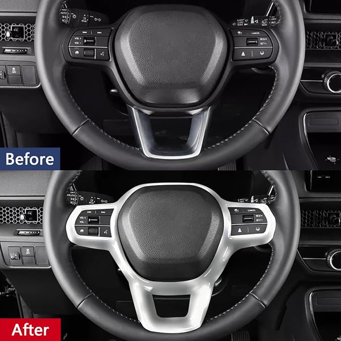 Car Accessories Fit for Honda CR-V CRV 2023 2024 Interior Left Center Console Decorative Frame Button Cover Trim Strips (Matte Silver) ABS 1 PC
