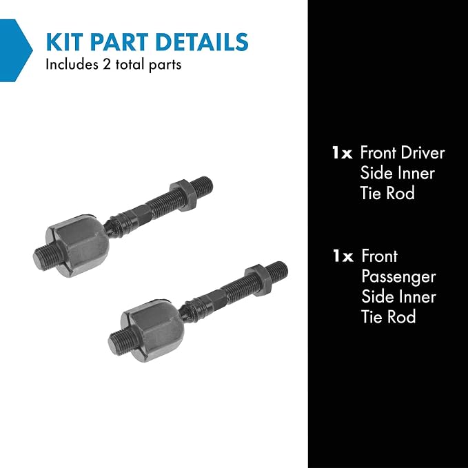 TRQ Inner Driver and Passenger Side Tie Rod Set 2 Piece Compatible with 2004-2009 Volvo S60 2004-2006 Volvo S80 2004-2007 V70 2004-2007 XC70 2003-2014 XC90
