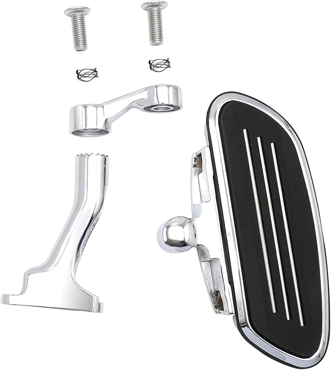 Adjustable Streamliner Passenger Footboard Floorboard with Mount Kit Fit for Harley Touring Road King Road Glide Street Glide Electra Glide CVO 1993-2025 (Chrome)