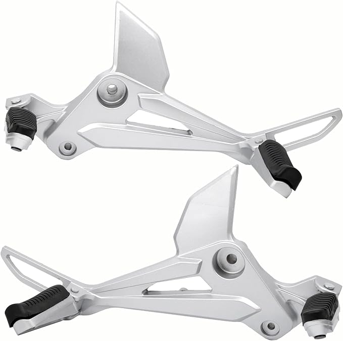 Mokuo Motorcycle Footrest Assembly,1 Pair Footpegs Kit in Alloy Aluminum Material Fit for Honda Grom Msx 2013-2016 Clone,Silver Color