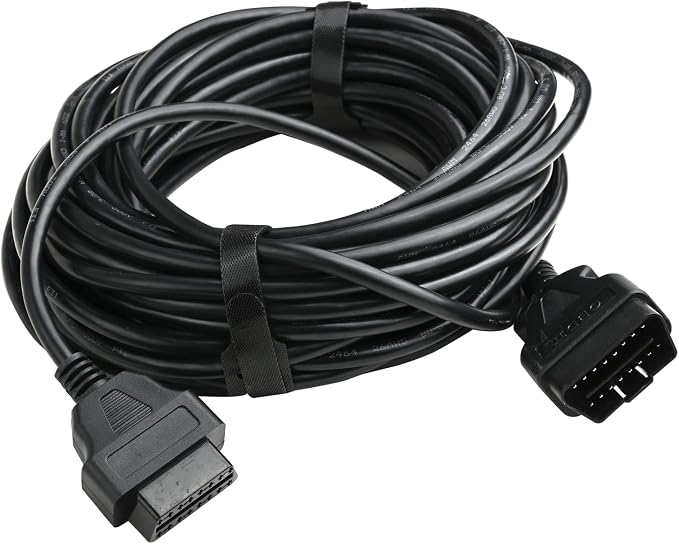 iKKEGOL 50 Feet / 15 Meter OBD2 OBDII Full 16 Pin Car Male to Female Extension Cable Diagnostic Extender Low Profile OBD Cord Adapter for OBD Scan Tool Compatible for All OBD2 Vehicles