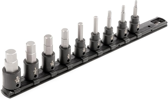 TEKTON 3/8 Inch Drive Hex Impact Bit Socket Set, 9-Piece | SIB91101