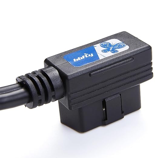 Right Angle OBD2 Splitter Y Cable, bbfly-B20 OBDII 1 Male Splitter to 2 Female Extension Cable 1FT 30CM (1PACK)