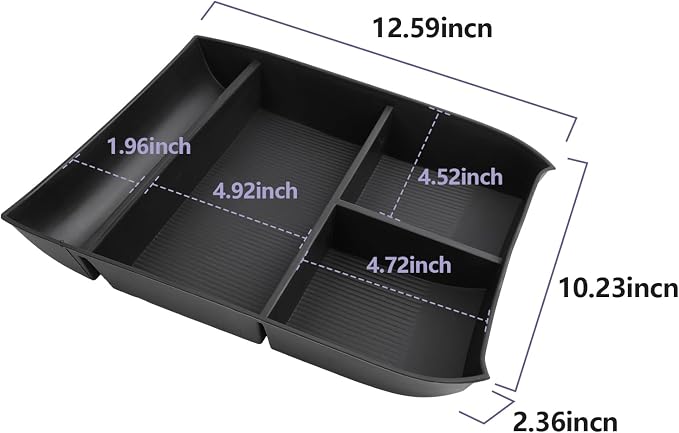 LUWU 2020-2025 Hyundai Palisade SE/SEL/XRT/Limited/Calligraphy Center Console Organizer Armrest Organizer Insert Tray with 4 Compartments,Palisade 2025 Accessories Black