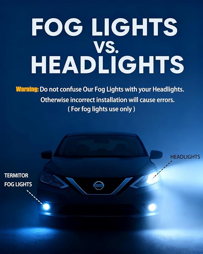 Termitor Latest H13/9008 Light Bulbs, 50,000LM Brightness High/Low Beam, 75000+ Hours Long Service Life, 6500K Cool White, Real 1:1 Halogen Size Exterior Fog Light Bulbs, 3 Mins Plug N Play, Pack of 2