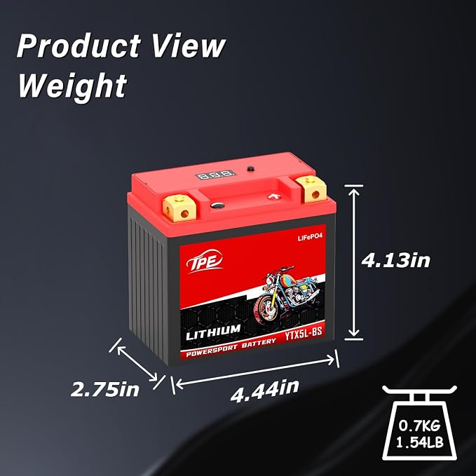 TPE Lithium Motorcycle DLF5L-BS 12V 3Ah LiFePO4 System Life Cycles for ATV, UTV Jet Ski Scooter, Motocross