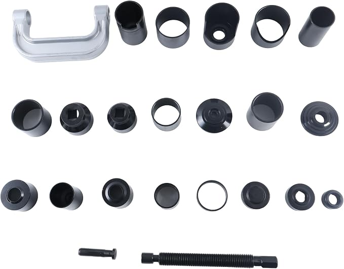 23Pcs Auto Repair Ball Joint Press Tool Kit 2/4WD Compatible with Most GM Ford Dodge 2 and 4 Wheel Drive Dana 28 30 35 44 or 60 Front Axles.