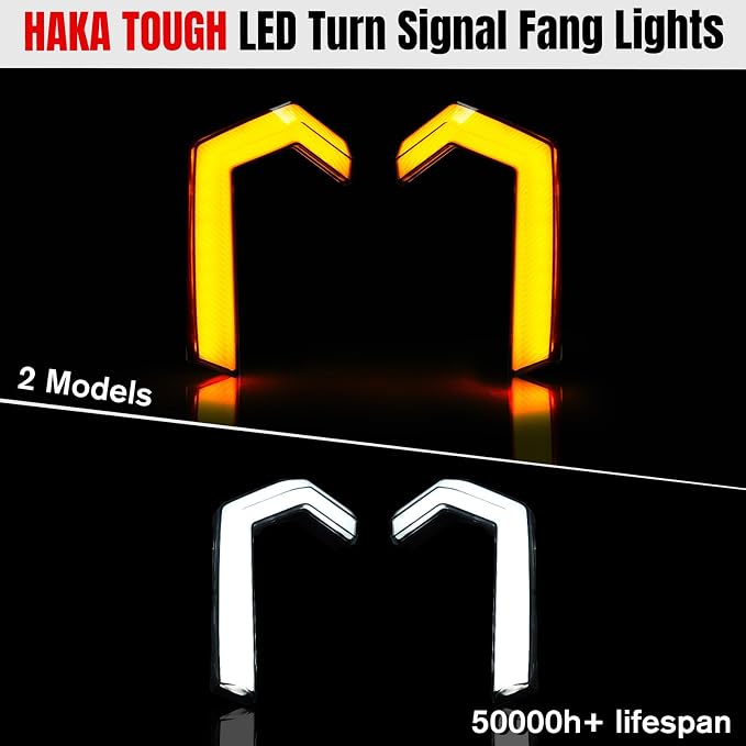 HAKA TOUGH Turn Signal Fang Lights for Honda Talon 1000/1000R/1000X 4 Accessories 2022-2024, Front Grille Accent lights for Talon 1000 Signature lights Grill Lamps Turn Signal, 2PCS