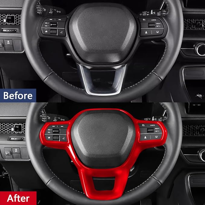Car Accessories Fit for Honda CR-V CRV 2023 2024 Interior Button Cover Trim Strips (Red) ABS 1 PC