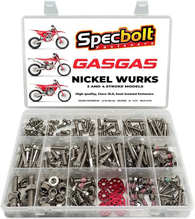 NICKEL BOLT KIT FOR GASGAS 2 4 STROKE DRESS UP HARDWARE FOR MC EC EX XC 50 65 85 125 200 250 300 250F 350F 450F