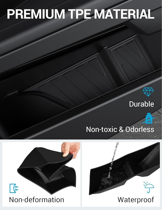 Motrobe Tesla Cybertruck Door Side Storage Box Front Rear Door Tray Organizer Slot Pockets Handle Insert Protector TPE Cybertruck Accessories 2024 2025 4PCS