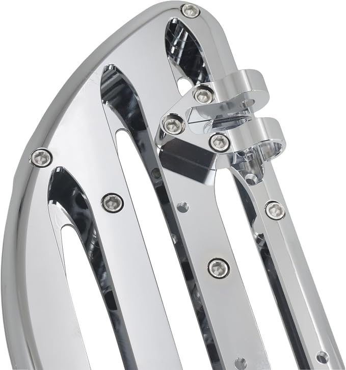 Front Driver Floorboard CNC Foot Pegs Rider Footboards Pedal Fit For Harley Touring Road King Road Glide Electra Glide Street Glide 1986-2025 Softail FL 1986-2017 (Chrome)