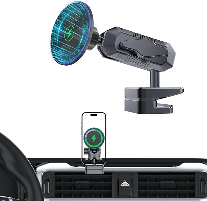 5th Gen Toyota 4Runner Phone Mount Charger, 15W Wireless Charging Phone Holder for 4Runner 2024 2023 2022 2021-2010, Toyota 4Runner Accessories for All Smartphones, 360° Adjustable, Easy to Install