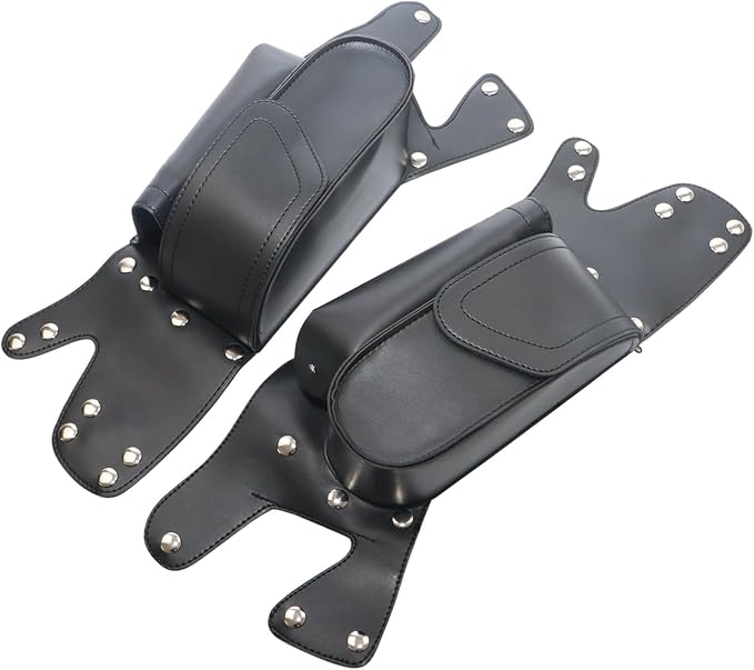 Motorcycle PU Leather Left Right Side Saddlebag Guard Bag with Water Drink Bottle Holder For Harley Touring Electra Street Tri Glide Road King Glide 1983-2023