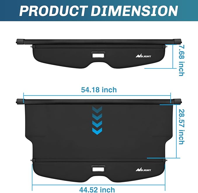 Nilight Trunk Cargo Cover for Chevrolet Blazer 2019 2020 2021 2022 2023 2024 2025, Retractable Security Shade Rear Cargo Cover, with Trunk Storage Net