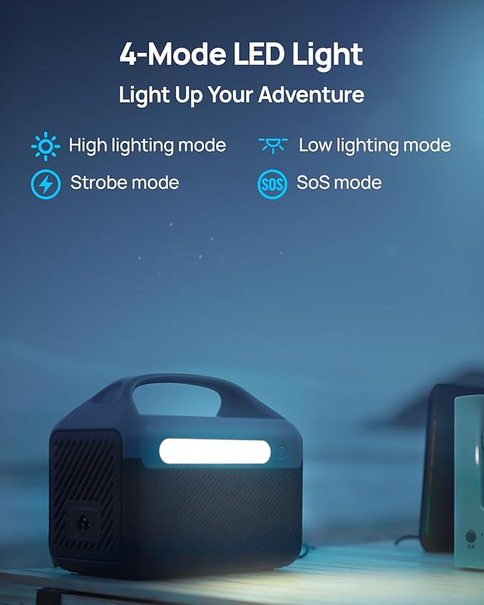 DaranEner Portable Power Station, 192Wh LiFePO4 Battery Backup w/2 300W (Surge 600W) AC Outlets, 2H Fast Charging, Power Bank for Hurricane Emergency/Home/Outdoor Camping/RVs Use