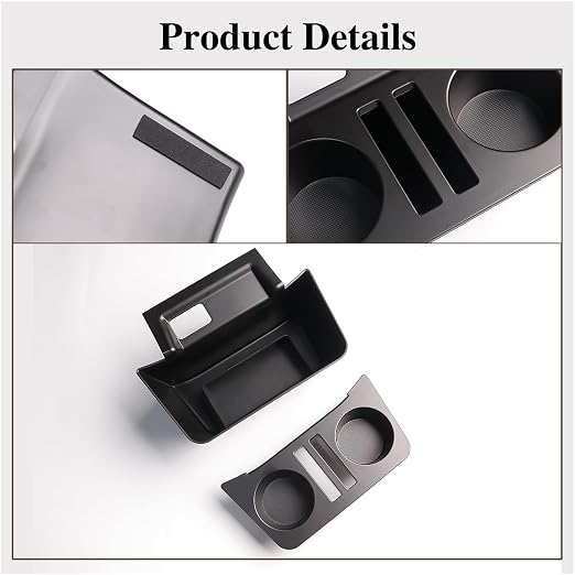 Car Cup Holder Paper Drawer Storage Box for Toyota Sienna 2024-2025, Multi Functional Paper Box for Car Middle Rown, Black Color, 1 PC (Water Cup Storage Box for Sienna 21-25)