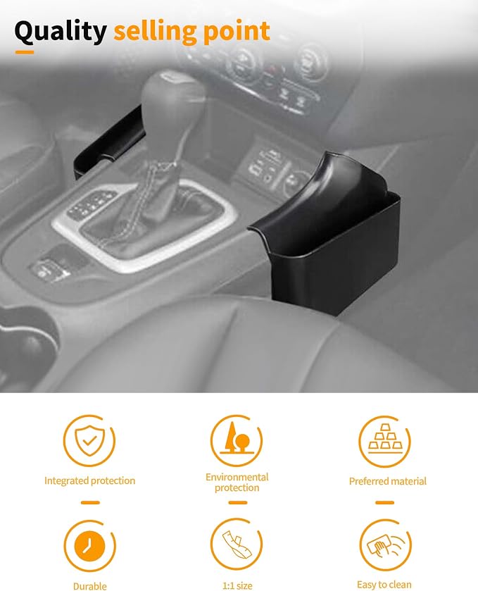 Hoolcar Center Console Gear Shift Storage Box Tray Organizer Accessories Fit for 2011-2020 Jeep Grand Cherokee Interior Accessories,Black