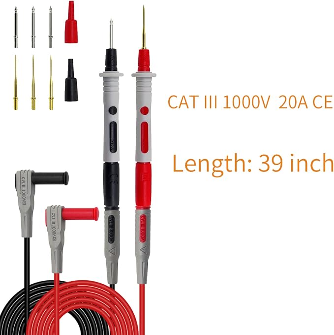 Makeronics 41-in-1 Electrical Multimeter Test Lead Kit Compatible with Fluke Digital Multimeter | Carrying Case | Hanging Strap | Replaceable Precision Probes for Digital Electrical Testing