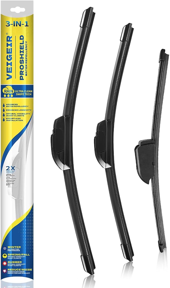 3 Pack Windshield Wiper Blades Compatible with Hyundai Elantra 2012-2016 / Hyundai Elantra GT 2013-2017 Original Factory Quality Front Rear Wipers Blade Set for My Car - 28" 14" 13"