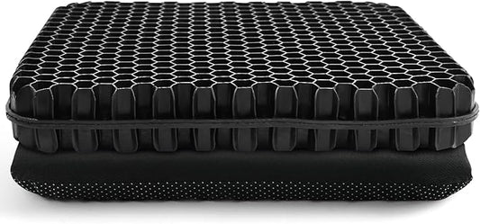 Gel Seat Cushion for Long Sitting - 16.5" x 14.5" x 2.4" (Extra Thick＆Soft) Gel Cushion for People Over 185 lbs, Pressure Relief Cushion for Office Chair, Egg Cushions for Wheelchair, Gel Pad for Car