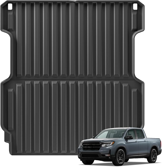 SMABEE Truck Bed Mat for 2017-2026 Honda Ridgeline Crew Cab 5.3FT, TPE All Weather Cargo Liner Bed Liner for Ridgeline Accessories Inteior Black
