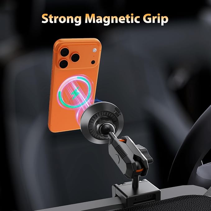 Car Phone Charger Mount for Toyota Tacoma 2016-2023, 3rd Gen Tacoma Phone Charging Holder Fit for All Smartphone 360° Adjustable, Metal Material, Compatible With MagSafe, Toyota Tacoma Accessories