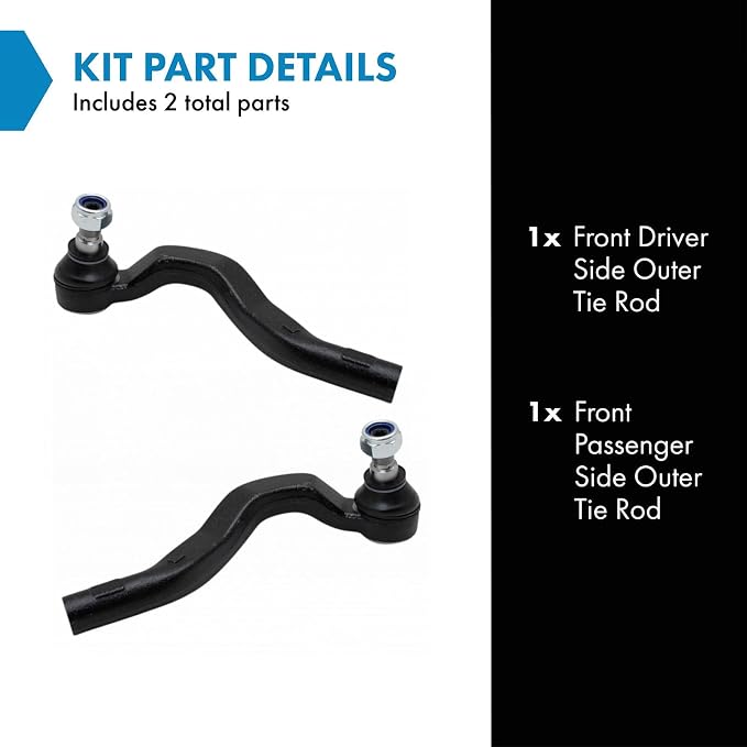 TRQ Outer Driver and Passenger Side Tie Rod Set 2 Piece Compatible with 1998-2003 Mercedes-Benz E320 4Matic All Wheel Drive 2000-2002 E430 4Matic All Wheel Drive