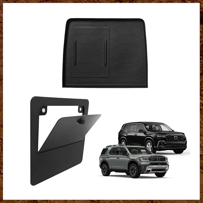 Muslogy Center Console Hidden Storage Box & Wireless Charger Protective Mat Compatible with Honda Pilot 2023-2025/2024-2026 Passport Accessories