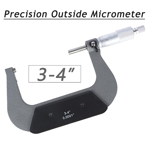 WFLNHB 3-4" Accuracy Outside Micrometer 0.0001" Carbide Tipped for Accuracy Measurement Work