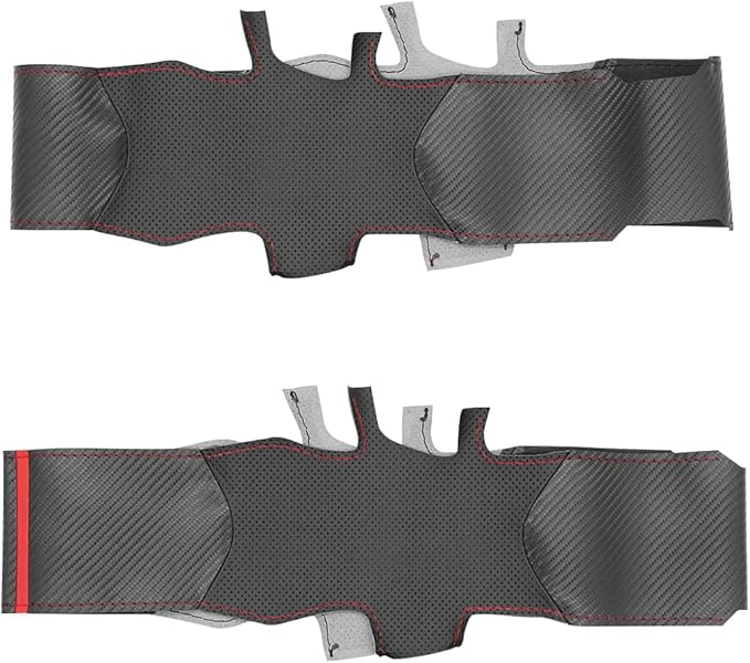 MEWANT DIY Black Matte PU Carbon Fiber Artificial Leather Steering Wheel Cover for Subaru WRX (STI) Levorg 2015-2019