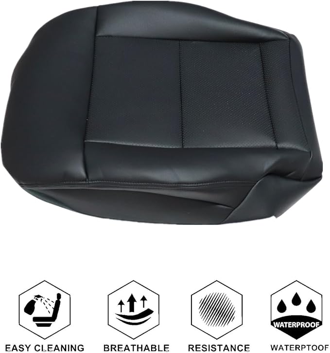 FZJDSD Black Driver & Passenger Side Bottom Microfiber Leather Seat Covers Compatible with Mercedes Benz E-Class E200 E250 E300 E350 2010 2011 2012 2013 2014 2015 2016
