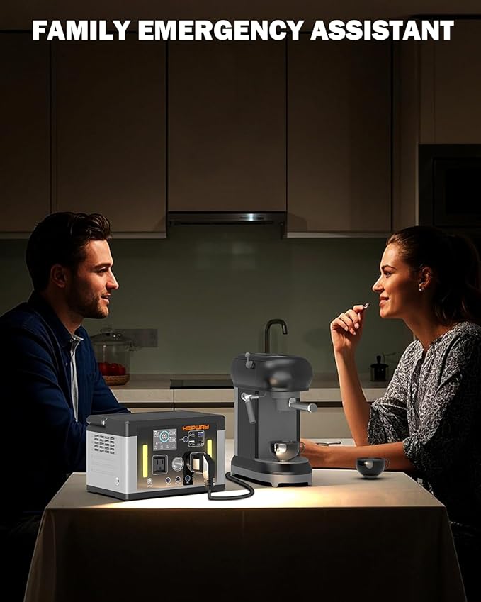 Portable Power Station 700W, 577Wh Battery Solar Generator, Power Bank 110V/ Surge 1000W Pure Sine Wave 2 AC Outlets with PD 60W USB-C Fast Charging for CPAP Camping, Hurricane Emergency, RVs