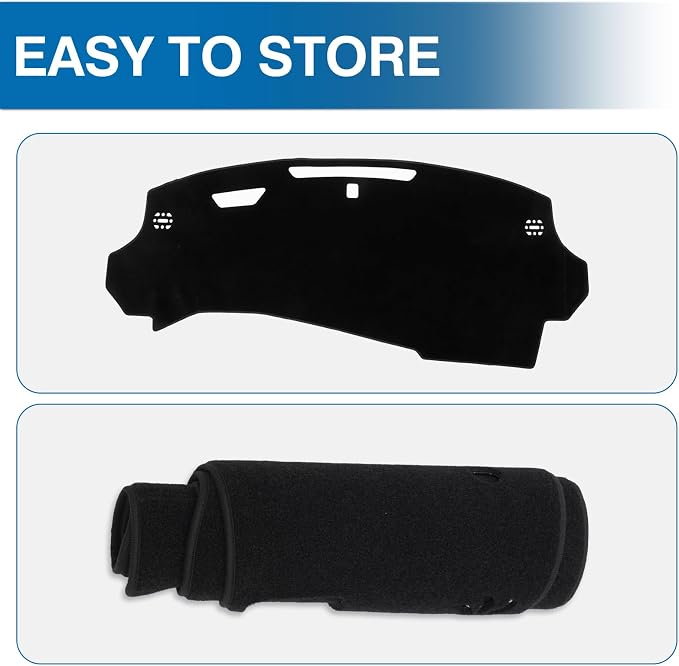 KUST Black Dash Cover for Chevy Equinox EV 2024 2025 2026 Polyester Dashboard Cover Left Hand Drving Dash Carpet Non-Slip Interior Accessories for Equinox Custom Fit Dash Mat