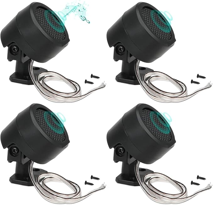 FERCAISH 4 Pcs 500W Car Speakers, TP-006A High Power Stereo Car Tweeter, Vertical Round Easy to Install Speakers for Surface Mounting on Truck and Boat