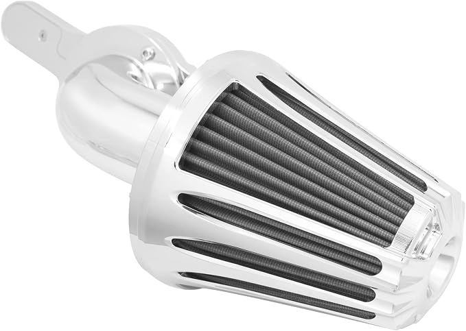 Motorcyle Air Cleaner Filter CNC 90° Forward-Facing Kit Fit for Harley Softail Touring Trike (Chrome Housing Grey Element, D For M8 Touring 17-23 Trike 17-25 Softail 18-24)