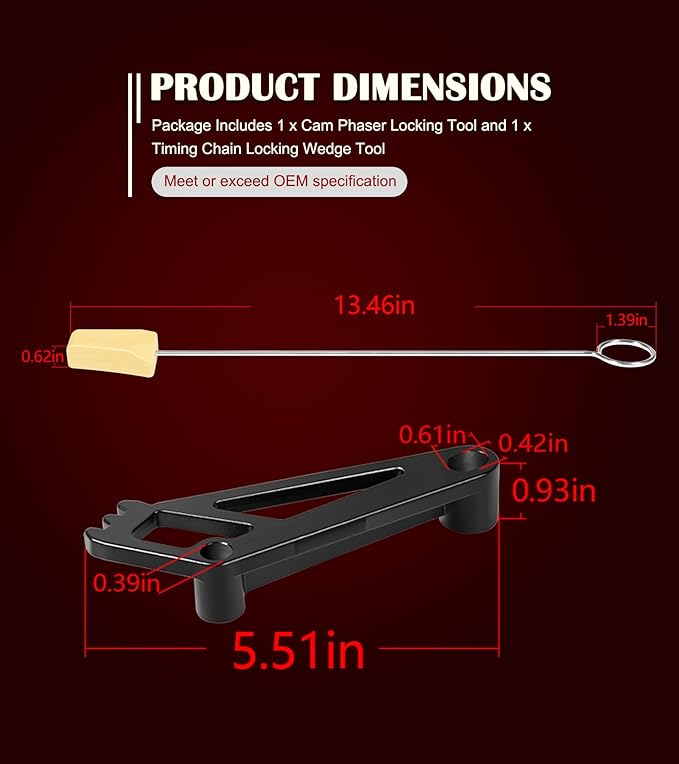 Bonbo Camshaft Tools Set Fits for Ford 4.6L, 5.4L & 6.8L 3V Engines, Including Cam Phaser Holder Locking Tool and Timing Chain Locking Wedge Tool