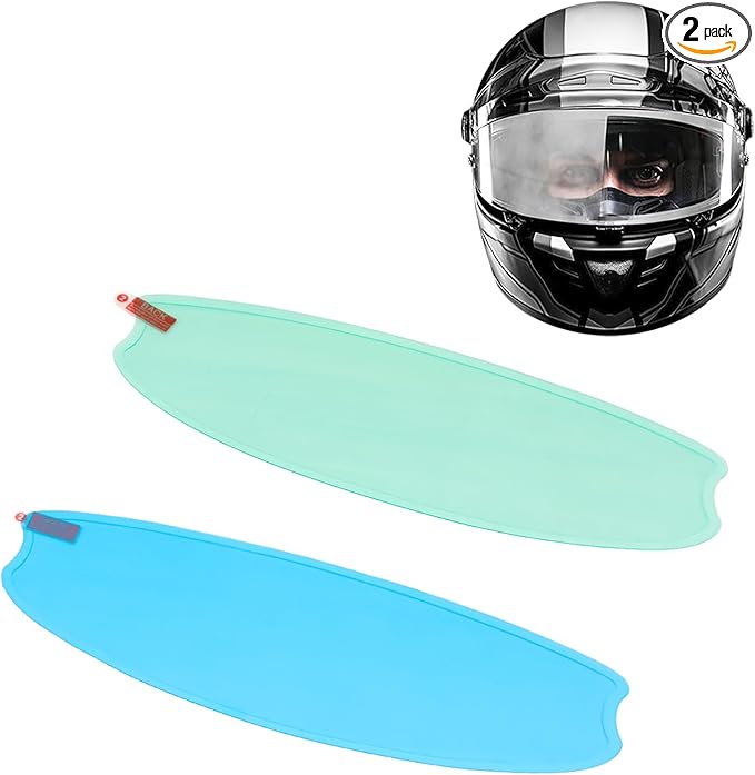 Universal Helmet Visor Anti-Fog Film + Rainproof Film - 2 PCS for Motorcycle Helmet Lens, Alternative to Insert Lens - Ultra HD Shield Films, Anti-Steaming, Safer Rides (Style C)