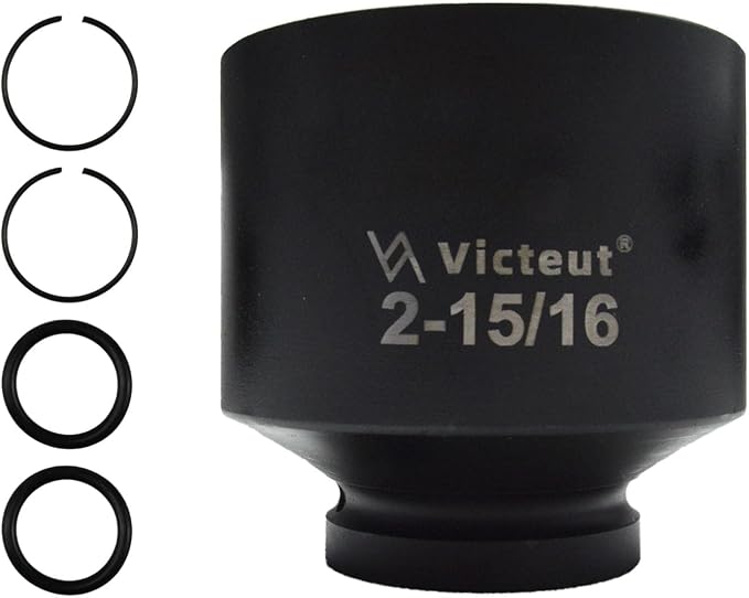 1" Drive 2-15/16" Impact Socket, 6-Point, Heat Treated Cr-V Alloy Steel, One-Piece Forged, Surface Phosphating and Blackening Treatment, Anti-rust, Radius Corner Design, No Harm to Nut Corners