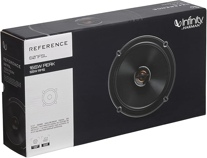 Infinity REF607FSL Shallow Mount 6.5 Inch 2 Way Coaxial Car Speakers - Pair