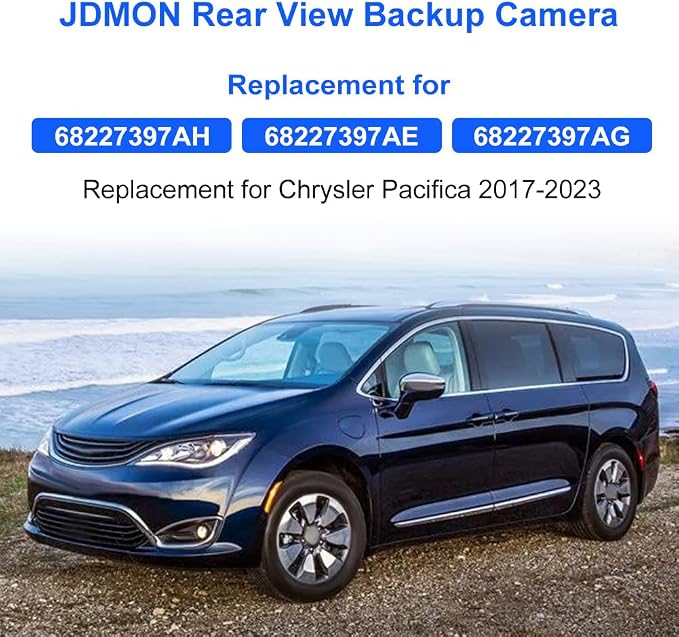 JDMON Backup Camera Replacement for Chrysler Pacifica 2017 2018 2019 2020 2021 2022 2023 Reverse Rear Park Assist Camera Replacement for 68227397AH 68227397AE 68227397AG